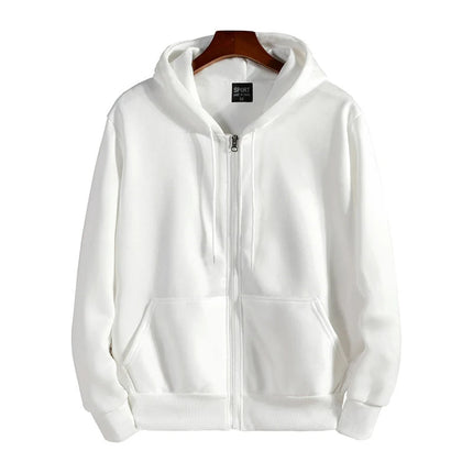 Zipper Hoodies Autumn Winter Men's New Long Sleeve Hooded Sweatshirt Fashion Casual Male Outfit Sportwear Loose Fit Clothes PlatiNum