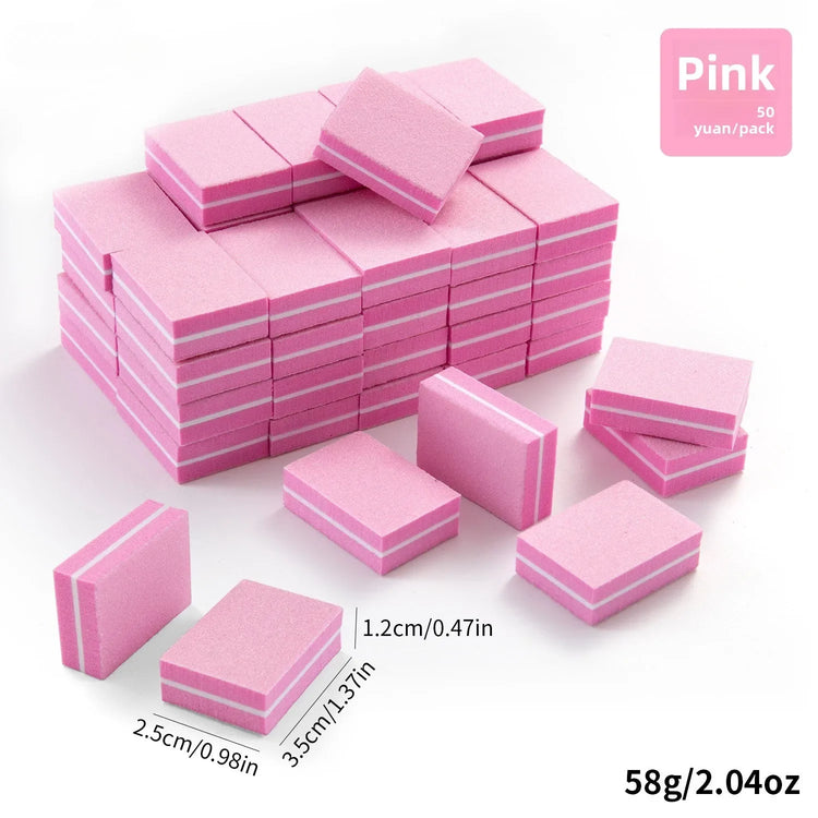 50pcs Lot Two-sided Mini Nail File Blocks Colorful Sponge Nail Buffer Block Nail Polishing Manicure Tools 100/180 Grit Wholesale 2026
