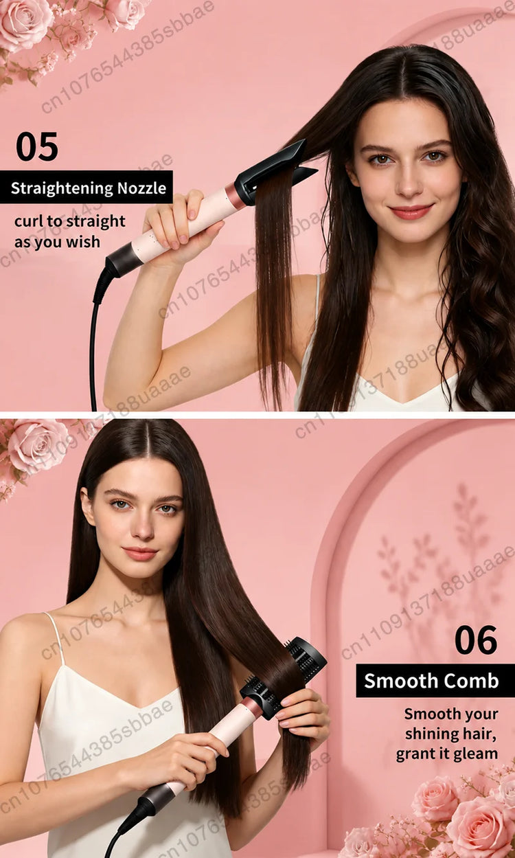 6-in-1 multifunction hair dryer, 110,000 RPM high-speed hair care ionic hair dryer quick drying, automatic curling styling tool