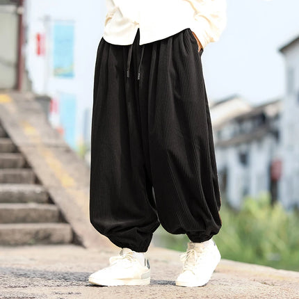 Nuovi pantaloni di velluto a coste da uomo streetwear moda pantaloni lanterna allentati uomo pantaloni stile harem retrò pantaloni casual con cavallo grande uomo taglie forti5XL