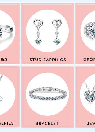 DW Certified Moissanite Diamond Stud Earrings for Women 925 Sterling Silver Round Halo Earrings Luxury Wedding Fine Jewelry PlatiNum