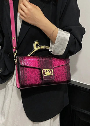 New Ladies Metal Buckle Simple Fashion Shoulder Bag Party Commuting Bag Women Luxury Brand Design PU Leather Bag PlatiNum
