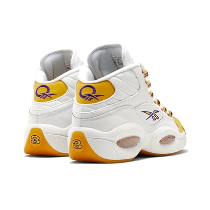 Reebok Question 'Yellow Toe' Mid top Basketball Shoes Unisex White Yellow FX4278