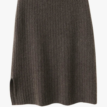 100% Wool Drawstring Skirt For Women's Autumn Winter Solid Color Slim Fit Elastic UltraShort Mini Waist Knitted Skirt PlatiNum