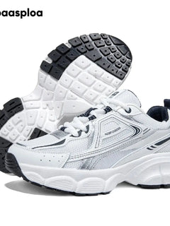 Baasploa Damen Laufschuhe Leicht Atmungsaktiv Sportschuhe Frauen Komfort Weiß Freizeit Sneakers Höhe Erhöhende Dämpfung
