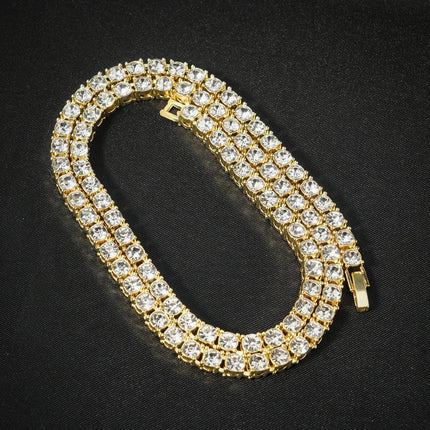 Hip Hop Men Women 14MM Prong Cuban Link Chain Necklace Bling Iced Out Tennis Chain Rhinestone Paved Miami Cuban Necklace Jewelry PlatiNum