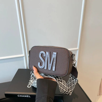 Cross-Border Style Camera Bag Fashionable Retro Women's Shoulder Slant Bag Small Square Bag Street Trend PU Material PlatiNum
