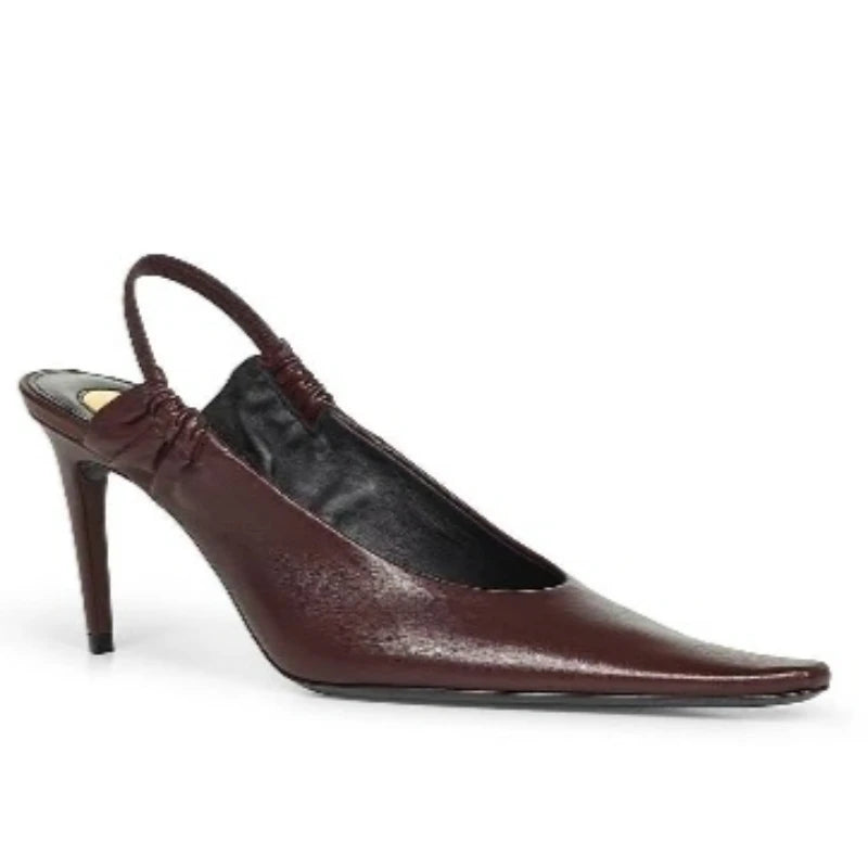 2026Women's Springand SummerPointed StilettoHigh HeelsBaotouCommutingSandals FrenchStyle VersatileRear StrapFashion BanquetShoes