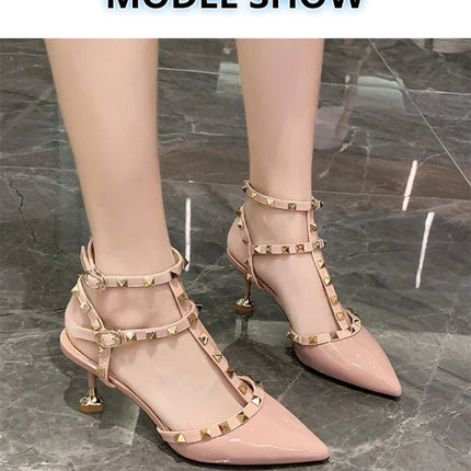 Tacchi alti da donna rossi a punta in rete platinumshop