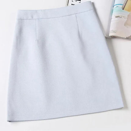 Minigonne estive Donna Chiffon Nero Bianco Moda Ufficiale Faldas 2022 Mujer Coreano Gonna a tubino Vita alta Breve Jupe femminile