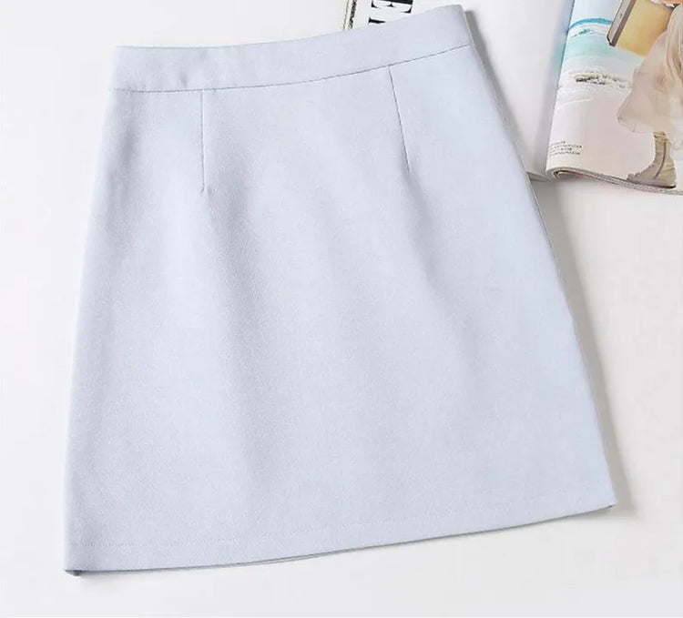 Minigonne estive Donna Chiffon Nero Bianco Moda Ufficiale Faldas 2022 Mujer Coreano Gonna a tubino Vita alta Breve Jupe femminile