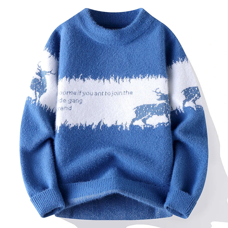 Sweaters men Winter Letter pattern thick sweater men Student youth sweaters autumn Men's wool pullovers full
