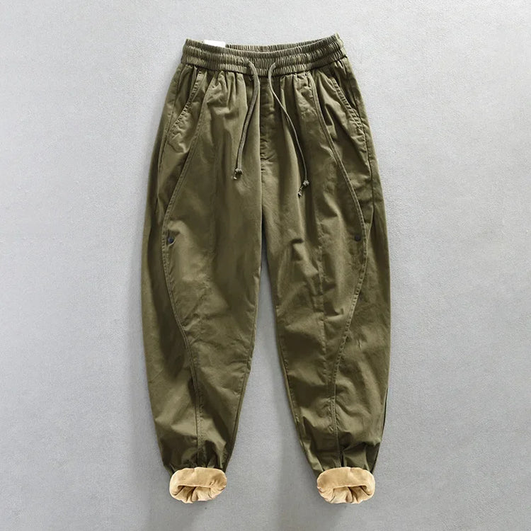Winter New Thickened 100% Cotton Cargo Velvet Men's Winter Pants Comfortable Soft Keep Warm Retro Street Trousers  AZ640
