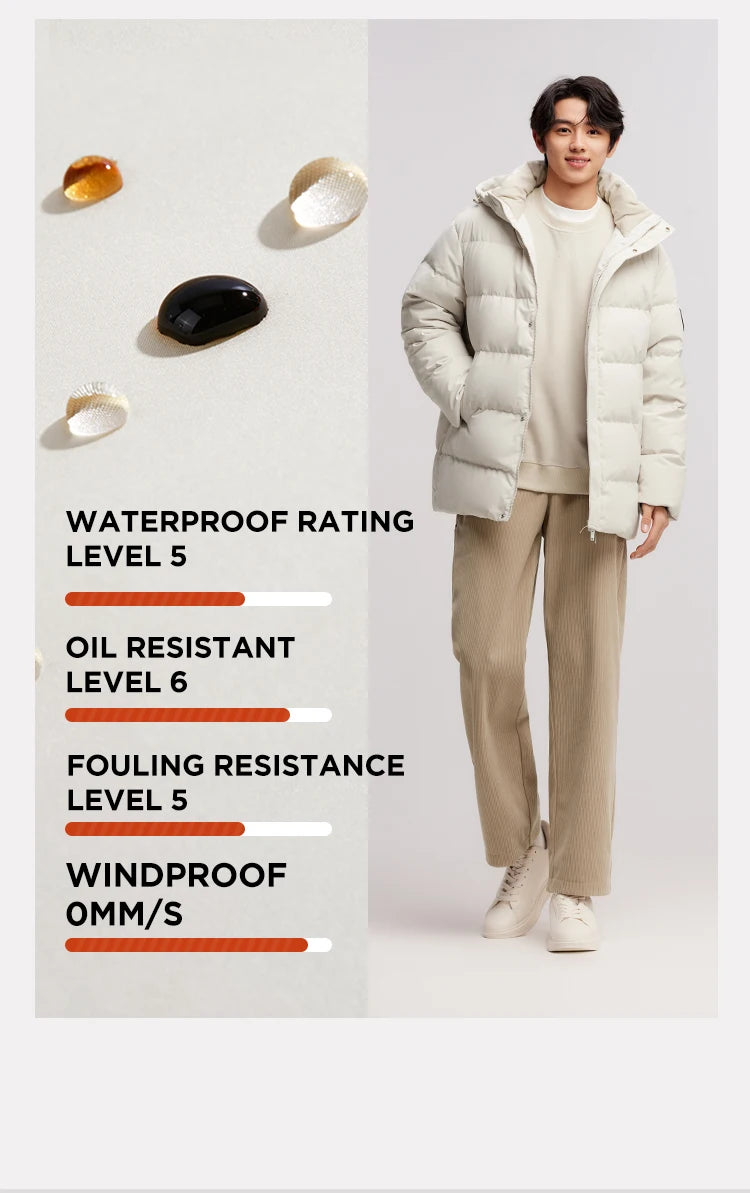 Semir Down Jacket Men 2026 Winter New Hooded Mid-Length Thick Versatile Coat