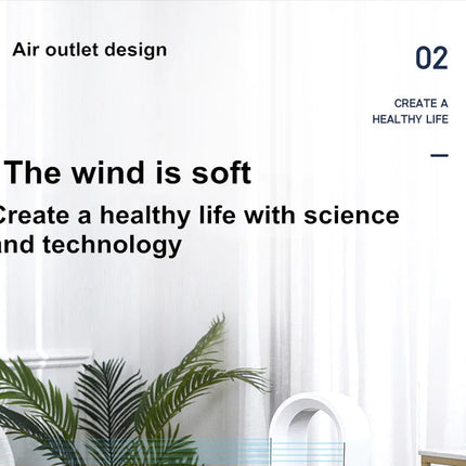 Ventilatore senza lama per circolazione di purificazione dell'aria 220V Ventilatore elettrico da pavimento per dormitorio ultra silenzioso Ventilatore a torre Ventilatore senza lama Ventilatore per stanza