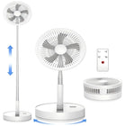 Ventilatore Portatile Pieghevole da 8000mAh, Ultra Silenzioso, Ricaricabile USB, Ventilatore da Tavolo/Scrivania, 20 Ore di Raffreddamento Senza Fili per Casa, Ufficio, Campeggio, Viaggi – Ventilatore da Terra Pieghevole Po