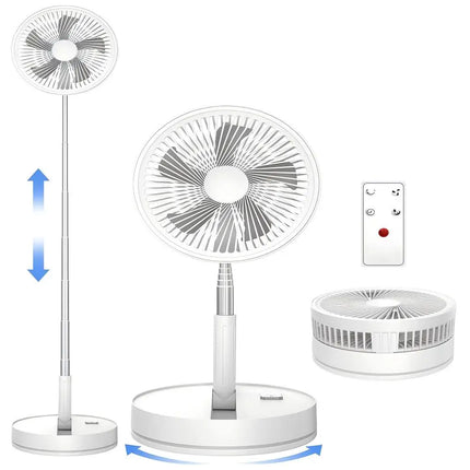 Ventilatore Portatile Pieghevole da 8000mAh, Ultra Silenzioso, Ricaricabile USB, Ventilatore da Tavolo/Scrivania, 20 Ore di Raffreddamento Senza Fili per Casa, Ufficio, Campeggio, Viaggi – Ventilatore da Terra Pieghevole Po