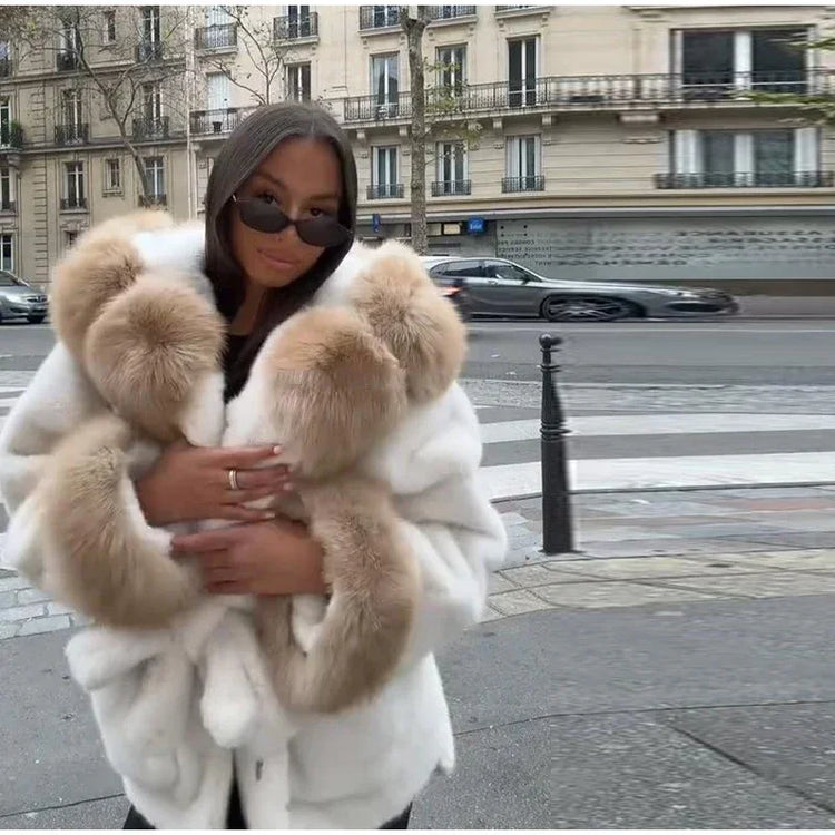Hoody Faux Fur Furry Coats Women Fashion Belt Long Sleeve Pocket Thicken Warm Jacket 2026 Autumn Winter Urban Lady Streetwears