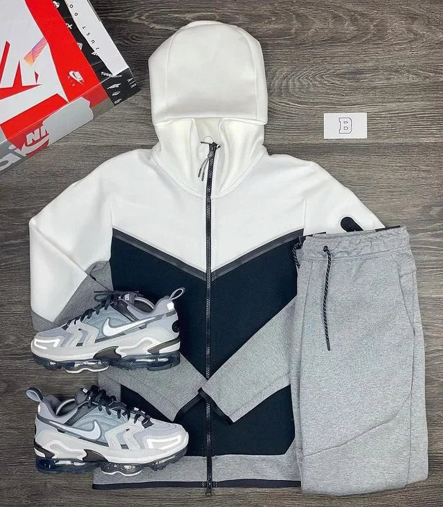 Men's Sports Coat Men's Spring and Autumn New European Size Sportswear Pants Hoodie Hooded Casual Set Tracksuit Men PlatiNum
