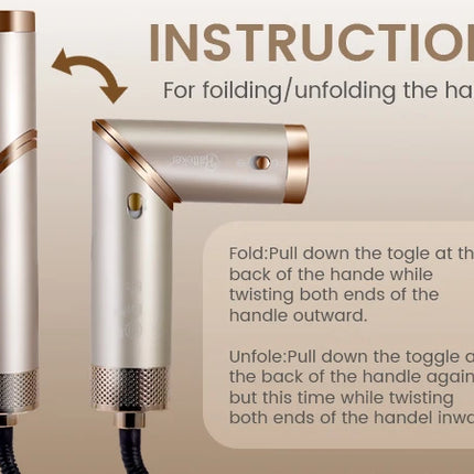 Hatteker Hair Dryer Styler Multi-Function Hot Air Brush Straight/Curly Foldable Blow Combo for Women Travel Lightweight