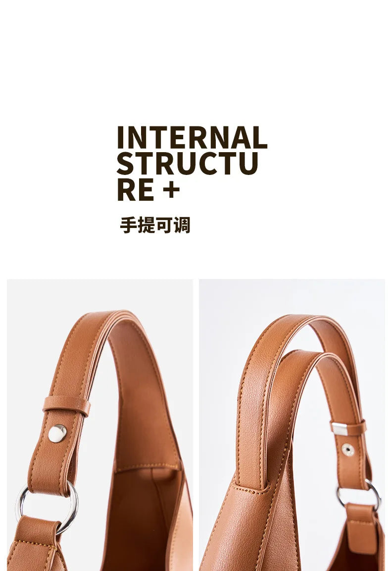 2025 New Genuine Leather Women Half Moon Bag Shoulder Ladies Luxury Underarm bag Commuter Shopping Handbag Bag For Women Gift