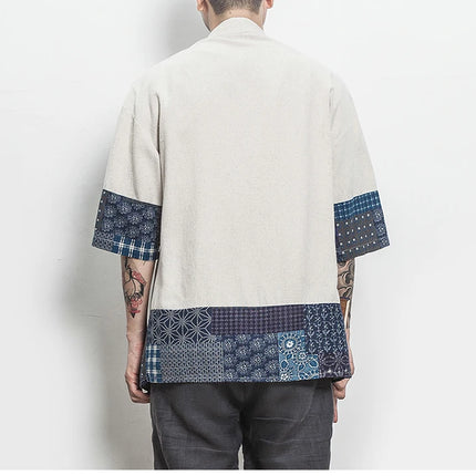 New Cotton Linen Shirt giacche uomo 2023Chinese Streetwear Kimono Shirt Coat Casual comodo Cardigan da uomo Plus Size 5XL