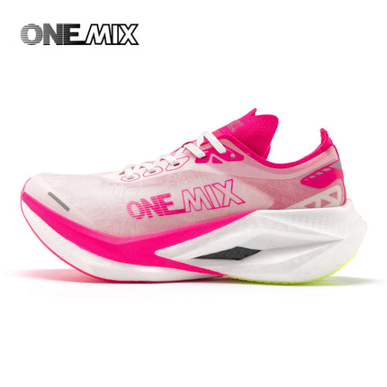 ONEMIX Nuove Scarpe da Corsa Professionali Marathon con Piastra in Carbonio a Tutta Lunghezza, Supporto Stabile e Assorbimento degli Urti, Ultra Leggere PlatiNum