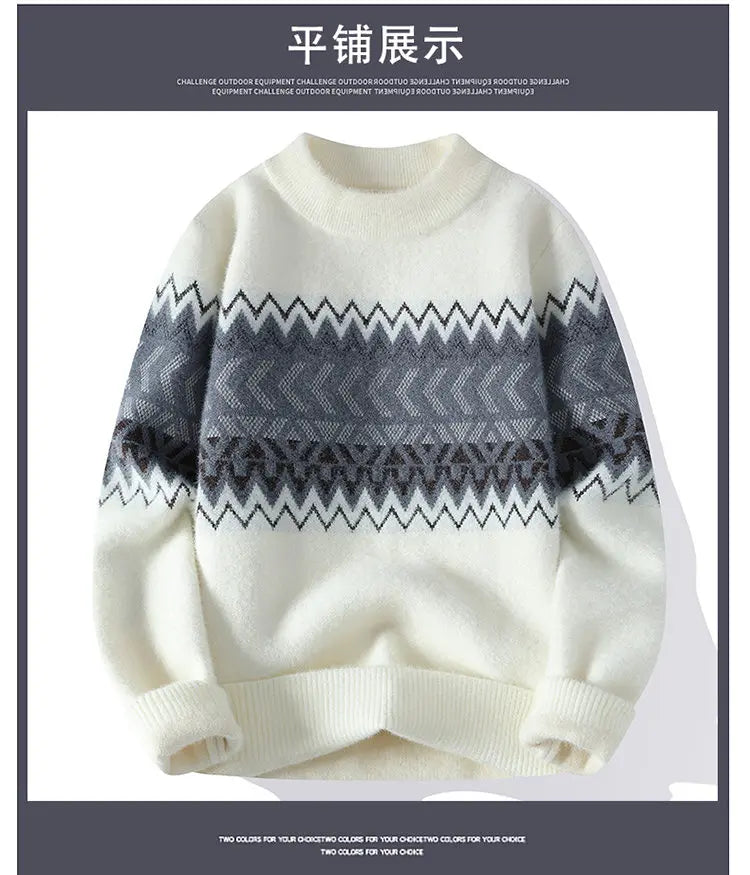 Sweaters men 2023 Winter new arrival thicken sweater Stripe pattern men fashion sweaters autumn Men's wool pullovers MY0799