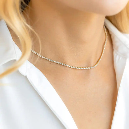 Collana girocollo sexy con zirconi cubici di lusso Collana con catena da tennis ghiacciata per donna Accessori per collo corto hiphop in cristallo Gioielli da sposa