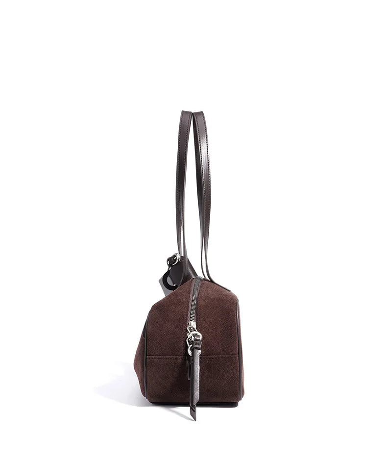 MENDY Borsa in pelle scamosciata Borsa a tracolla con cuscino in pelle Borsa casual ascellare da donna unica in morbida pelle Novità nella borsa tote Designer di lusso