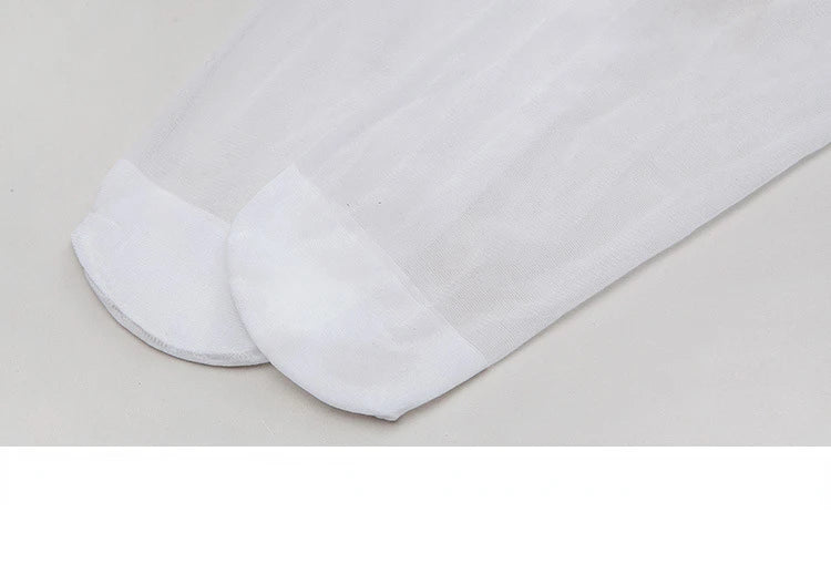 Calze sexy da donna Lingerie a righe nere bianche pelle sopra il ginocchio Collant estivo calze di seta trasparenti a rete ultrasottile