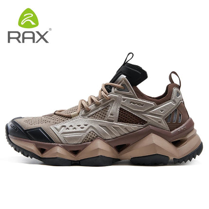 RAX Running Shoes Men&Women Outdoor Sport Shoes Breathable Lightweight Sneakers Air Mesh Upper Anti-slip Natural Rubber Outsole PlatiNum