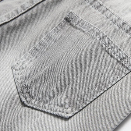 Jeans Boys Straight Ripped Children Washed Distressed Pockets Stretch Casual Denim Trousers Big Kids Streetwear 2025 Hole Pants PlatiNum