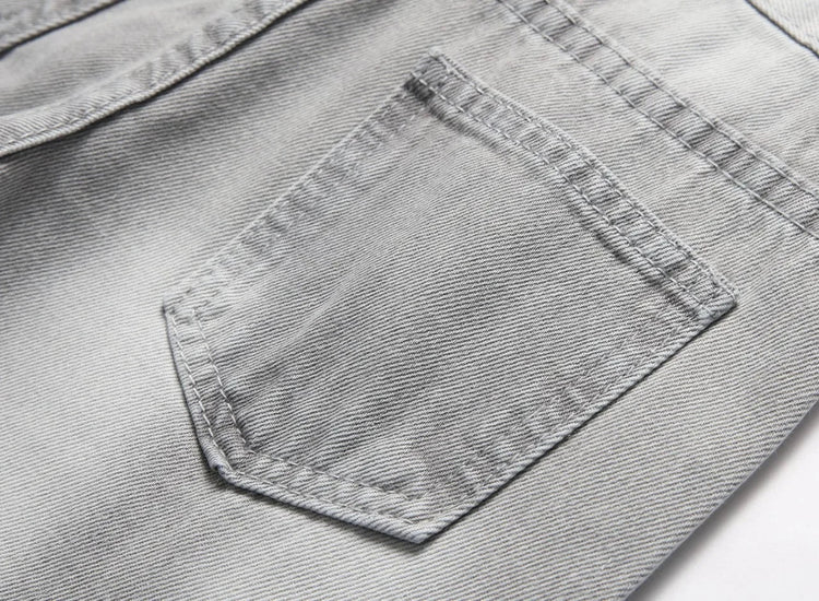 Jeans Boys Straight Ripped Children Washed Distressed Pockets Stretch Casual Denim Trousers Big Kids Streetwear 2025 Hole Pants PlatiNum