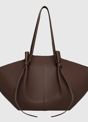 Borsa tote grande da donna, borsa a tracolla in pelle scamosciata, design con nodo, borsa versatile