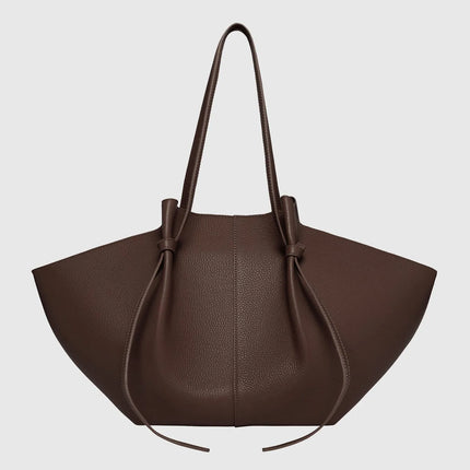Borsa tote grande da donna, borsa a tracolla in pelle scamosciata, design con nodo, borsa versatile
