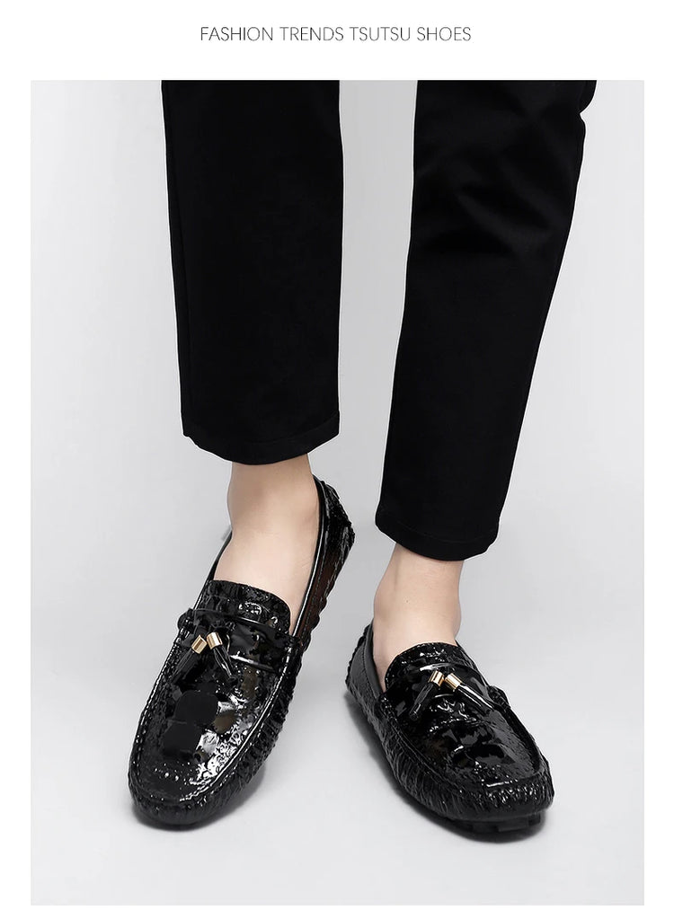 Scarpe da Uomo Casual in Pelle, Mocassini di Design, Slip-on, Scarpe da Guida e da Barca di Alta Qualità, Chaussure Homme, Taglie Grandi 35-48