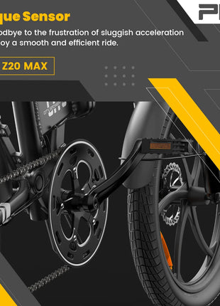 Bicicletta Elettrica Pieghevole PVY Z20 MAX con Sensore di Coppia, Doppia Batteria per Pendolarismo Urbano, E-bike a Pedalata Assistita con Autonomia di 25.6Ah
