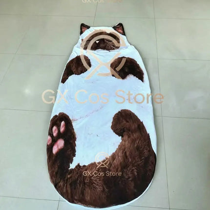 Giant Animal Sleeping Bag Comfortable Soft Warm Plush Bag Washable Cute Cat Envelope Sleeping Bag for Adults Winter Outdoor Use