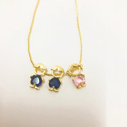 Nidin Fashion Cute Girls Boys Pendant Necklaces For Women Heart Shape Crystal Zircon Charm Clavicle Chain Jewelry Birthday Gifts PlatiNum