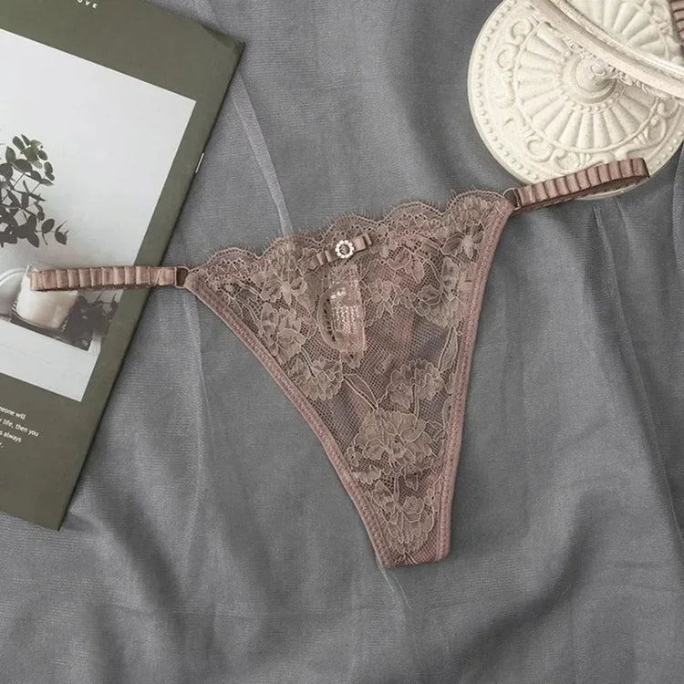 Sexy G-string Panties Lace Women Underwear Panties Female Thin Belt Underpants Thong Solid Color Pantys Low-Rise Lingerie