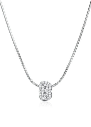 Fashion Tiny CZ Zircon Initial Alphabet Pendant Neckalce Gold Plated Stainless Steel A-Z Letter Necklaces Birthday Gifts Jewelry PlatiNum