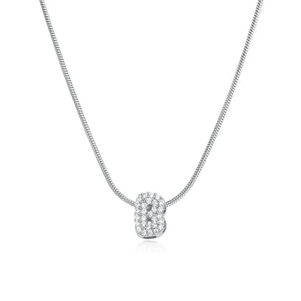 Fashion Tiny CZ Zircon Initial Alphabet Pendant Neckalce Gold Plated Stainless Steel A-Z Letter Necklaces Birthday Gifts Jewelry PlatiNum