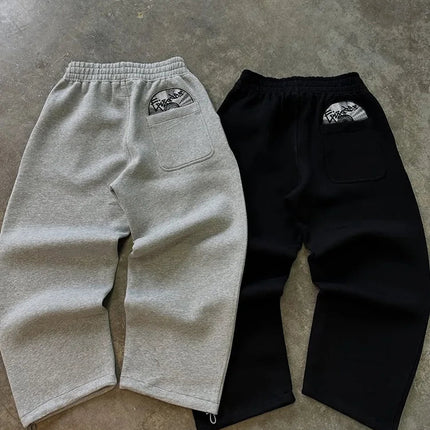 2026 Trendy High Street Retro Casual Streetwear Men's Sports Suit Y2K Harajuku Embroidered Hoodie men Hip-hop Loose Sweatpants PlatiNum