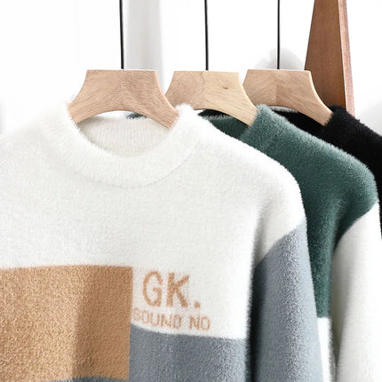 Sweaters men 2025 Winter Letter pattern thick sweater men Student youth sweaters autumn Men's wool pullovers full size S-3XL
