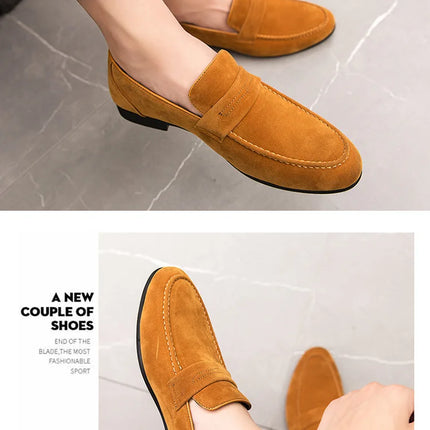 Nuovi uomini in pelle scamosciata scarpe casual comfort traspirante slip-on scarpe da guida da uomo moda maschile scarpe pigre mocassini di marca di lusso mocassini