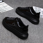 Red lacquered men's shoes Fashion black casual skateboard shoes Outdoor tennis walking shoes Universal men and women