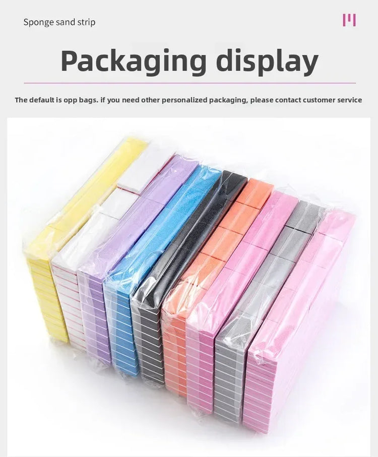 50pcs Lot Two-sided Mini Nail File Blocks Colorful Sponge Nail Buffer Block Nail Polishing Manicure Tools 100/180 Grit Wholesale 2026