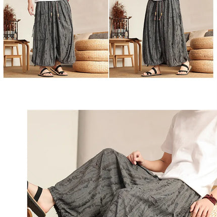 Primavera 2026 Nuovi Pantaloni Larghi da Uomo Vintage Casual Jogging, Pantaloni Harem Larghi Traspiranti da Uomo, Taglie Forti 8XL