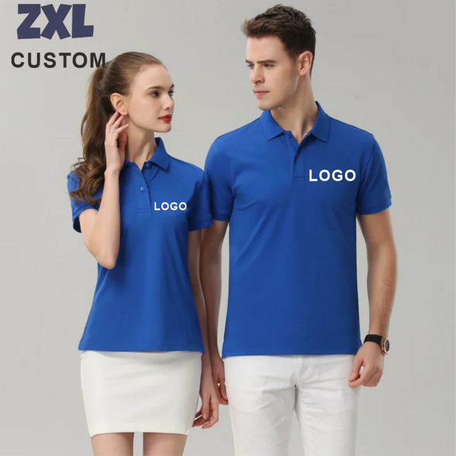 Breathable Polo with Custom Logo Casual Wear for Business Groups Short Sleeve Lapel Polo Work Clothes Embroidery Print